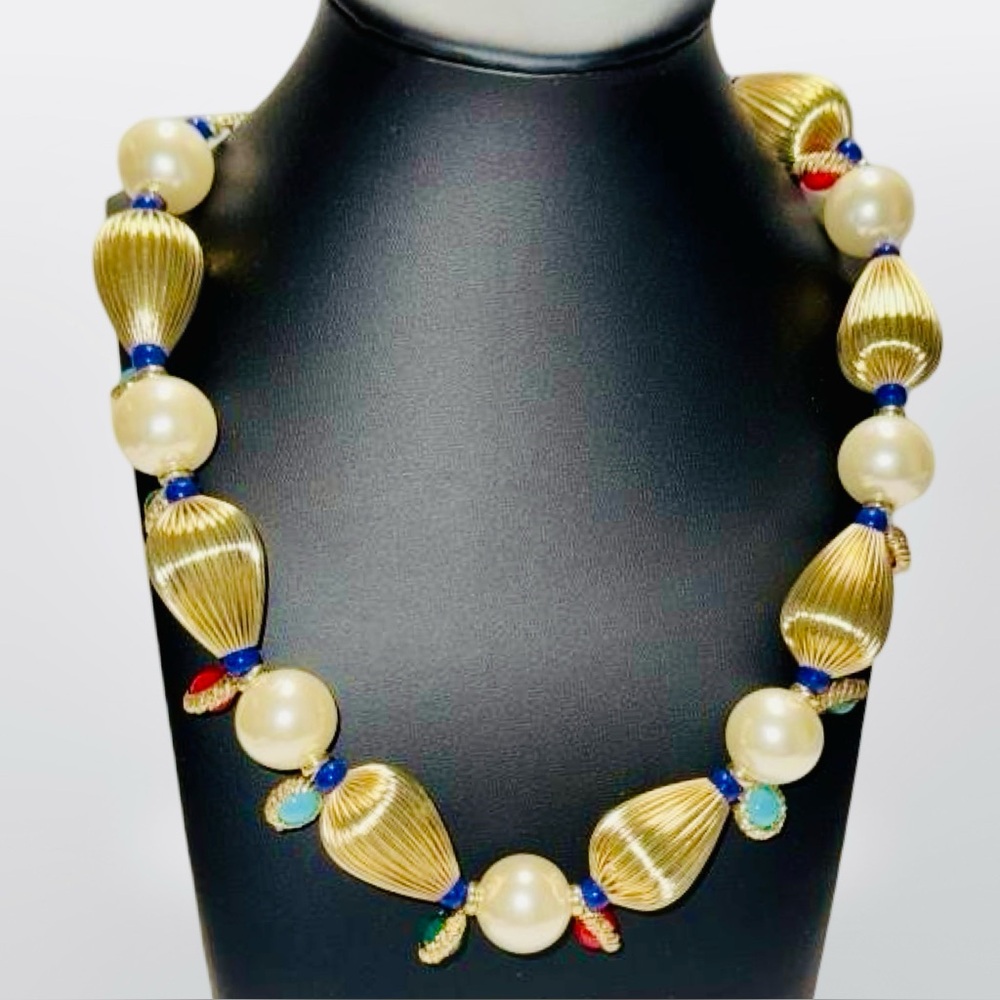 Vintage 1980’s SCAASI Demi Parure Runway Necklace & Brooch Set - Picture 3 of 7